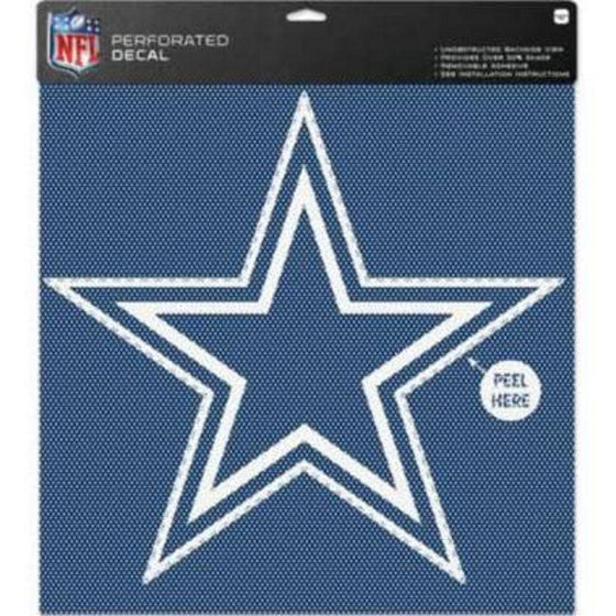 Dallas Cowboys 17x17 Perforated Perfect Cut Vinyl Decal - 757 Sports Collectibles