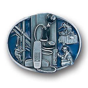 Telephone Worker  Enameled Belt Buckle (SSKG) - 757 Sports Collectibles