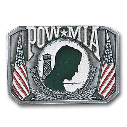 POW MIA Enameled Belt Buckle (SSKG) - 757 Sports Collectibles