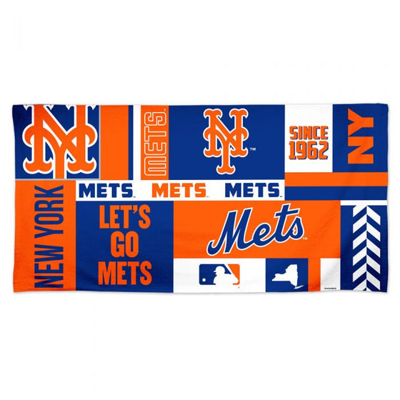 NEW YORK METS SPECTRA BEACH TOWEL 30" X 60"