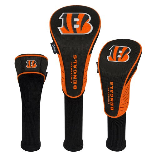 Cincinnati Bengales Headcovers - Set of 3 -  Driver, Fairway, Hybrid