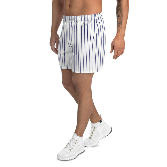 Navy Blue Pinstripe Baseball Style - Men's Athletic Shorts - All Sizes - 757 Sports Collectibles