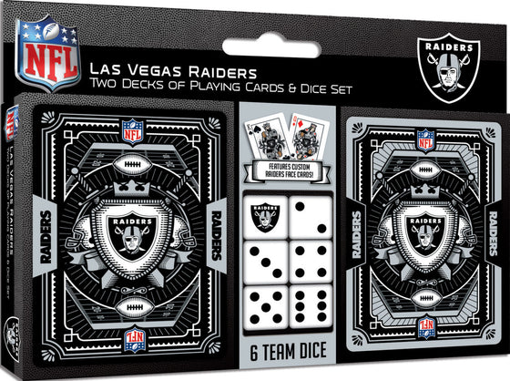 Las Vegas Raiders NFL 2-Pack Playing cards & Dice set