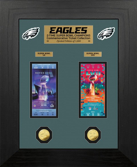 Philadelphia Eagles Super Bowl Champions DELUXE Gold Coin & Ticket Collection