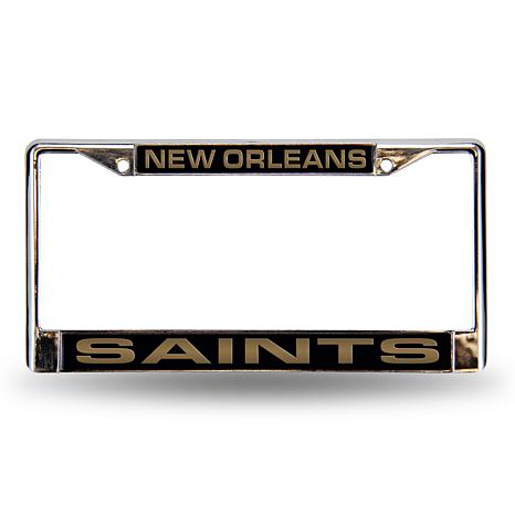 New Orleans Saints Laser Cut Chrome License Plate Frame