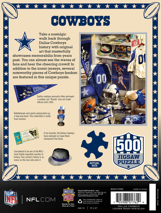 Dallas Cowboys Locker Room - 500 Piece NFL Sports Puzzle