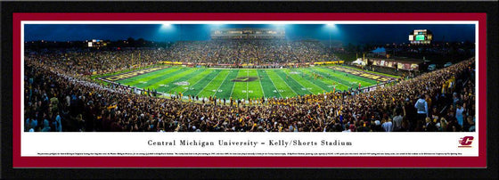 Central Michigan Football - 50 Yard Line - Select Frame - 757 Sports Collectibles