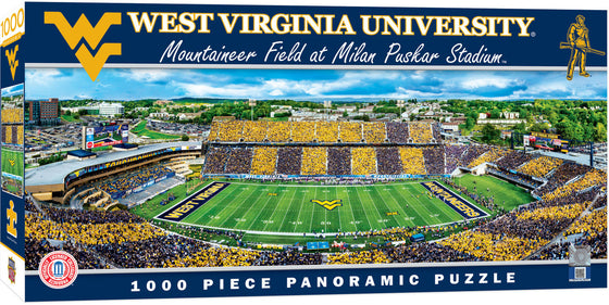 Stadium Panoramic - West Virginia Mountaineers 1000 Piece Puzzle - Center View