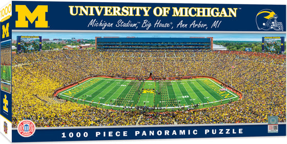 Stadium Panoramic - Michigan Wolverines 1000 Piece Puzzle - Center View