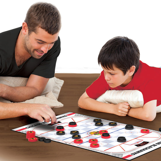 Chicago Blackhawks NHL Checkers Board Game