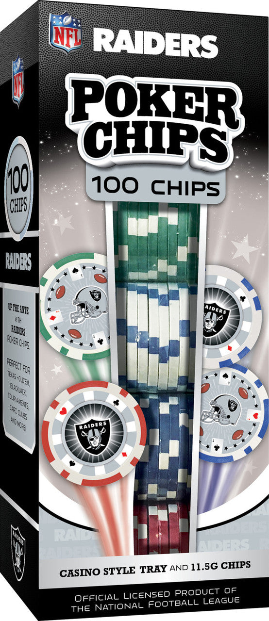 Las Vegas Raiders 100 Piece NFL Poker Chips