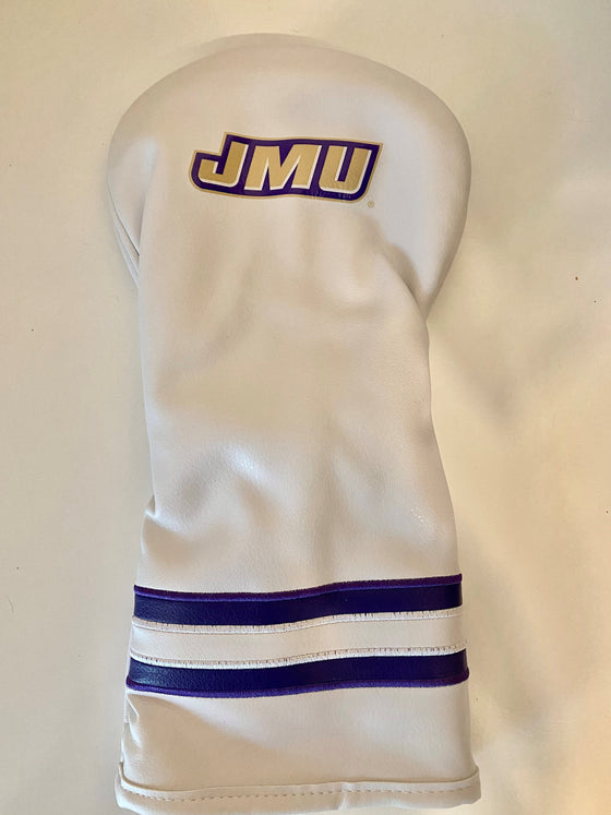 James Madison Dukes Vintage Driver Headcover WHITE W/PURPLE STRIPES