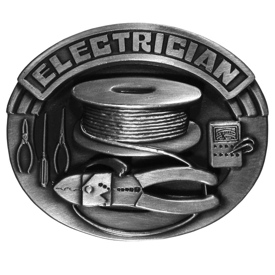 Electrician Antiqued Belt Buckle (SSKG) - 757 Sports Collectibles