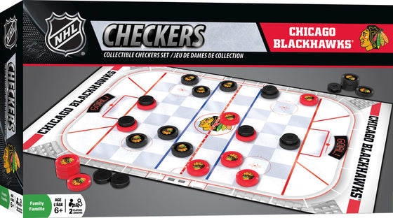 Chicago Blackhawks NHL Checkers Board Game