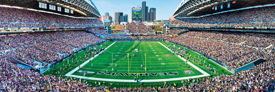 Stadium Panoramic - Seattle Seahawks 1000 Piece NFL Sports Puzzle - End Zone View