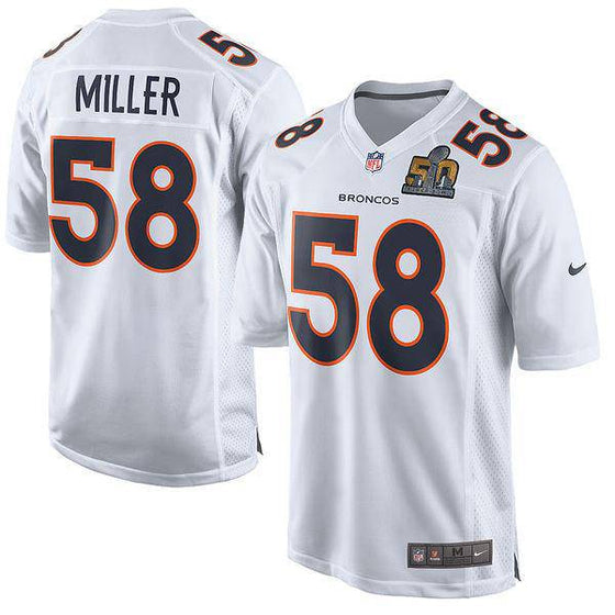 Von Miller Denver Broncos Nike Super Bowl 50 Game Jersey - White - 757 Sports Collectibles