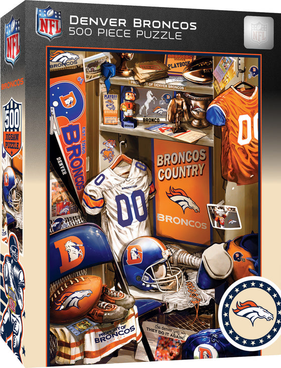 Denver Broncos Locker Room - 500 Piece NFL Sports Puzzle