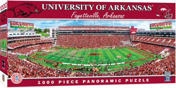 Stadium Panoramic - Arkansas Razorbacks 1000 Piece Puzzle - Center View