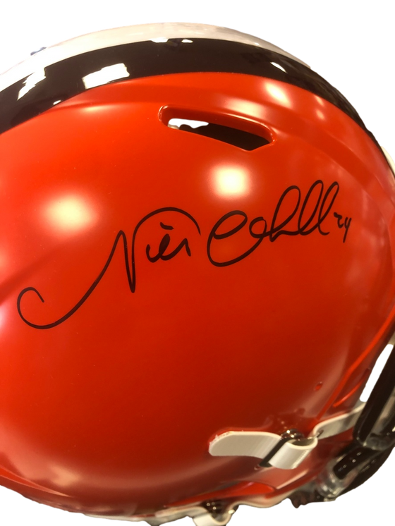 Cleveland Browns Nick Chubb Signed Auto Full Size Authentic Speed Helmet - BAS COA - 757 Sports Collectibles