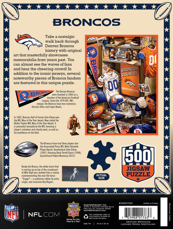 Denver Broncos Locker Room - 500 Piece NFL Sports Puzzle