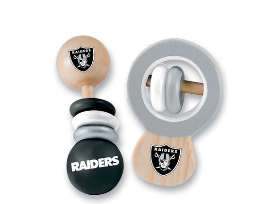 Las Vegas Raiders NFL Baby Fanatic Rattle 2-Pack