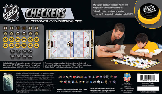 Boston Bruins NHL Checkers Board Game
