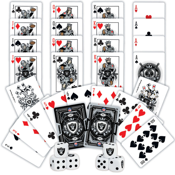 Las Vegas Raiders NFL 2-Pack Playing cards & Dice set