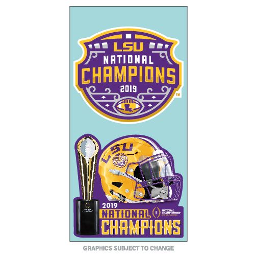 Louisiana State LSU Tigers 2019-2020 NCAA Football National Champions Diecut Decal Set of 2 4"x8"