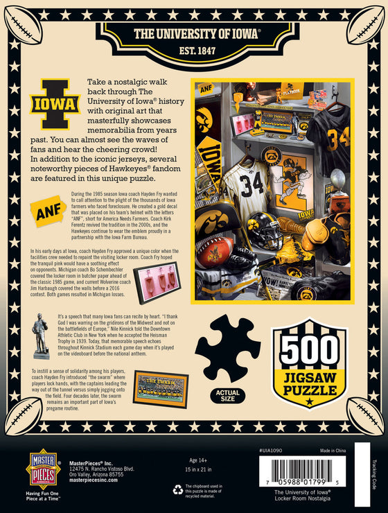 Iowa Hawkeyes Locker Room - 500 Piece NCAA Sports Puzzle