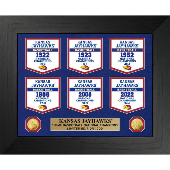 University Of Kansas Jayhawks Basketball National Champions Deluxe Banner Collection - 757 Sports Collectibles