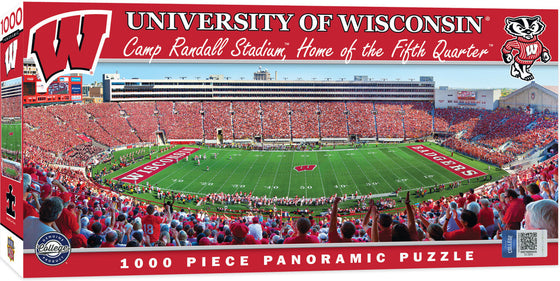 Stadium Panoramic - Wisconsin Badgers 1000 Piece NCAA Sports Puzzle - Center View