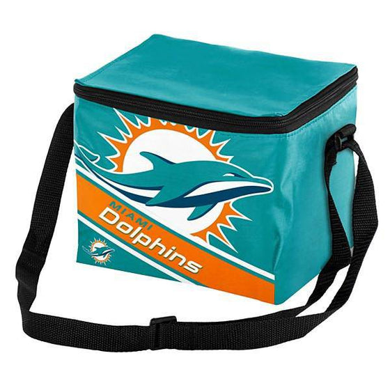 Miami Dolphins 12 Pack Big Logo with Stripe Lunch Bag - 757 Sports Collectibles