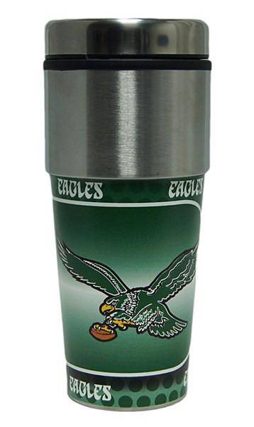 NFL Philadelphia Eagles Throwback 16oz Metallic Coffee Travel Mug - 757 Sports Collectibles