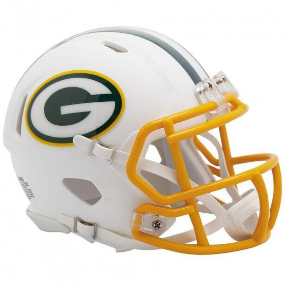 Green Bay Packers Flat White Mini Helmet - 757 Sports Collectibles