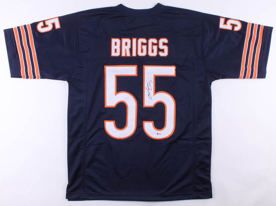 Chicago Bears Lance Briggs Signed Auto Custom Navy Jersey - BAS COA - 757 Sports Collectibles