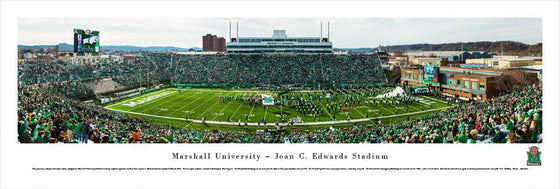 Marshall University Football - 50 Yard Line Unframed - 757 Sports Collectibles