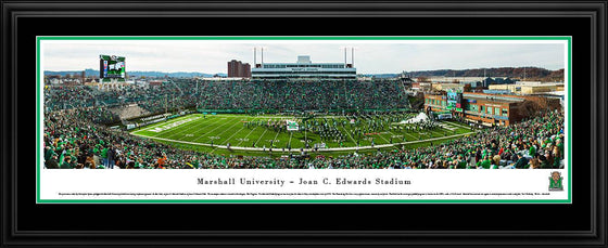 Marshall University Football - 50 Yard Line Deluxe Frame - 757 Sports Collectibles