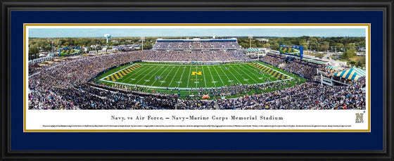 Navy Midshipmen Football - 50 Yard  - Deluxe Frame - 757 Sports Collectibles