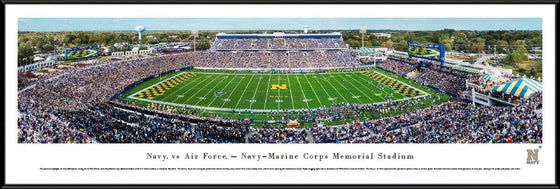 Navy Midshipmen Football - 50 Yard  - Standard Frame - 757 Sports Collectibles