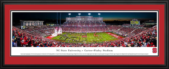 NC State Football - 50 Yard Line Night Game - Deluxe Frame - 757 Sports Collectibles