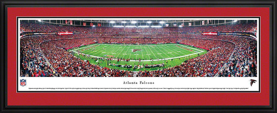 Atlanta Falcons Georgia Dome 17" x 44" Deluxe Framed Panoramic Stadium Photo - 757 Sports Collectibles