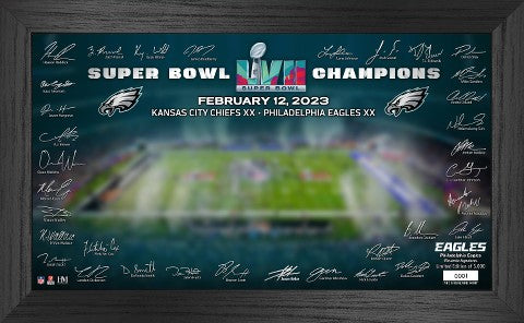 Philadelphia Eagles Super Bowl LVII Champions Signature Gridiron Frame