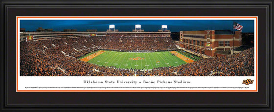 Oklahoma State Football - 50 Yard Line - Deluxe Frame - 757 Sports Collectibles