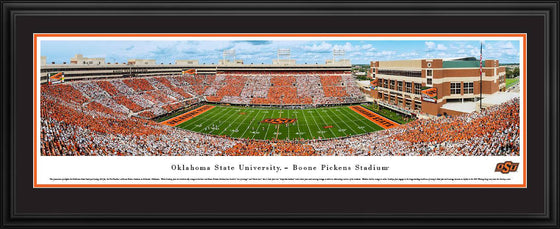 Oklahoma St Football - Stripe Game - Deluxe Frame - 757 Sports Collectibles