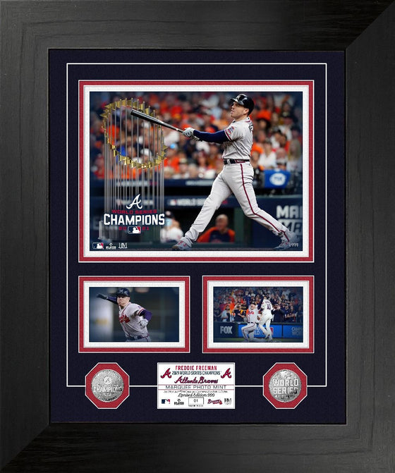 Atlanta Braves Freddie Freeman 2021 World Series Champ Marquee Silver Coin Photo Mint - 757 Sports Collectibles