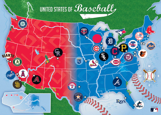 MLB All Teams 500 Piece League Map Puzzle