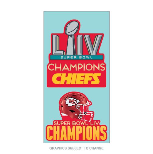 Kansas City Chiefs Super Bowl LIV 54 Champions 2-Pack Perfect Cut Decal Set 4x8