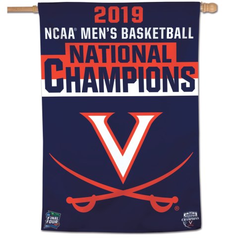 Virginia Cavaliers National Championship Gear, Virginia Cavaliers Champs Items, UVA Cavaliers Champ Products, UVA Virginia Cavaliers 2019 NCAA Men's Basketball National Champions One-Sided 28'' x 40'' Vertical Banner