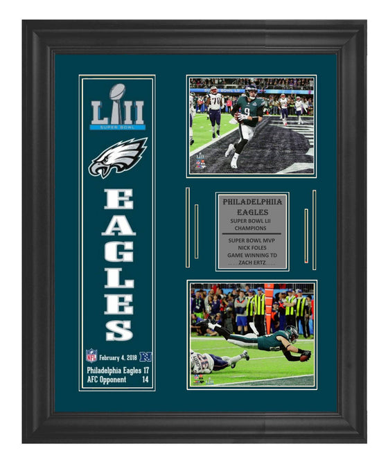 Phildelphia Eagles Super Bowl LII Champions Deluxe Framed Heritage Banner - 757 Sports Collectibles