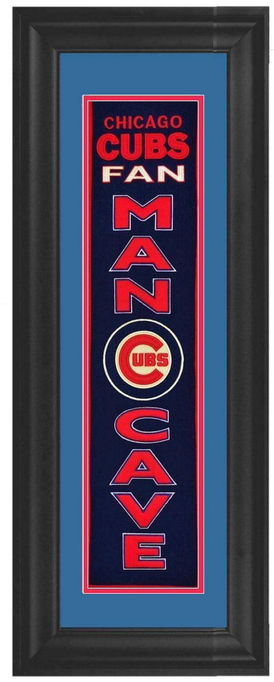 Chicago Cubs Framed Man Cave Heritage Banner 12x34 - 757 Sports Collectibles